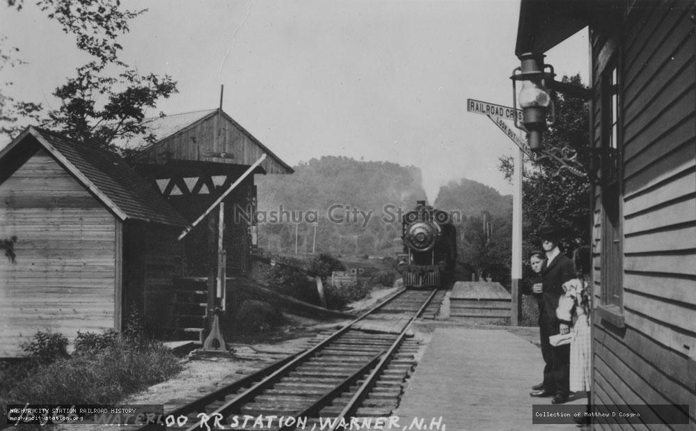 Postcard: Waterloo Railroad Station, Warner, New Hampshire